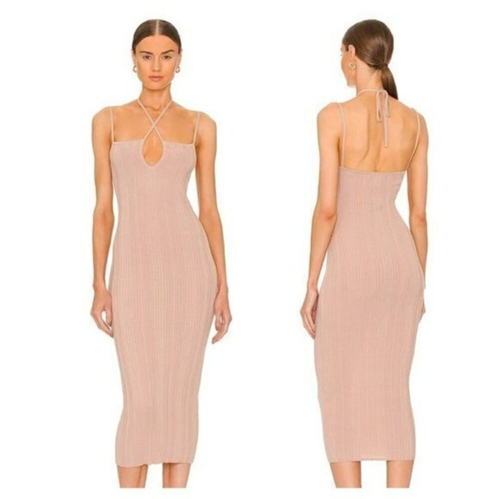 Weekend Stories Joscelin Keyhole Dress - Champagne